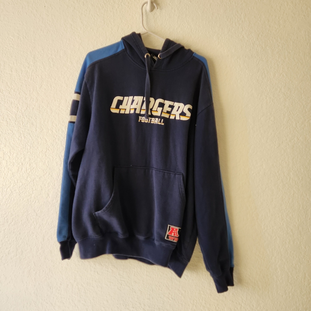 NFL Team Apparel Los Angeles chargers Hoodie-Navy/Blue Only Measurements